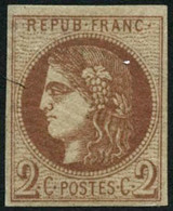 * N°40B 2c Brun-rouge, R2 - TB - 1870 Bordeaux Printing