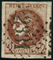 Oblit. N°40B 2c Brun-rouge R2, Pièce De Luxe - TB - 1870 Emissione Di Bordeaux