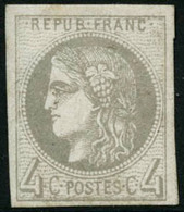 * N°41B 4c Gris, R2 - TB - 1870 Uitgave Van Bordeaux