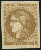 * N°43A 10c  Bistre, Signé Roumet - TB - 1870 Ausgabe Bordeaux