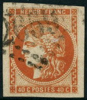 Oblit. N°48 40c Orange - TB - 1870 Emission De Bordeaux