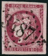 Oblit. N°49b 80c Rose Vif, Pièce De Luxe - TB - 1870 Bordeaux Printing