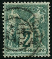 Oblit. N°62 2c Vert - TB - 1876-1878 Sage (Type I)