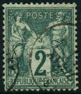 Oblit. N°62 2c Vert - TB - 1876-1878 Sage (Tipo I)