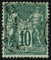 Oblit. N°76 10c Vert - TB - 1876-1898 Sage (Type II)