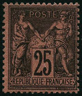 * N°91 25c Noir S/rouge, Signé Calves - TB - 1876-1898 Sage (Tipo II)