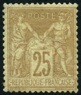 ** N°92 25c Bistre S/jaune - TB - 1876-1898 Sage (Tipo II)