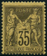 * N°93 35c Violet-noir S/jaune - TB - 1876-1898 Sage (Type II)