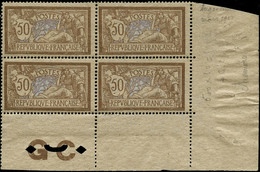 ** N°120d 50c Merson, Bloc De 4 Papier GC, Infimes Adhérences - B - Altri & Non Classificati