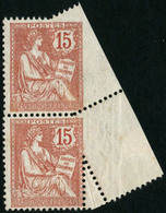 ** N°125 15c Vermillon, Paire Suberpe Variété De Piquage - TB - Autres & Non Classés