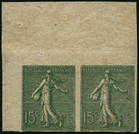 ** N°130g 15c Vert Gris ND Paire - TB - Other & Unclassified