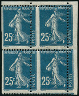 ** N°140 25c Bleu, Bloc De 4 Piquage à Cheval, Postes à Gauche - TB - Andere & Zonder Classificatie