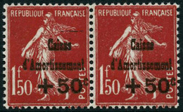 ** N°277a + 50c S/1F 50 Rouge, Paire Dont 1ex Sans Point Sur Le I D'amortissement, RARE - TB - Andere & Zonder Classificatie