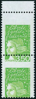 ** N°3092 3F50 Vert-jaune, Paire Superbe Piquage à Cheval - TB - Autres & Non Classés