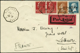 Lettre N°4 10F Sur 1F50 Bleu S/lettre New-York Au Havre 23/08/28 RARE - TB - Other & Unclassified