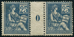 ** N°114 25c Bleu, Paire Mill 0 - TB - Millésimes