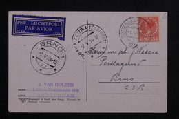 PAYS BAS - Affranchissement De Rotterdam Sur Carte Postale Par Avion Pour Brno En 1934 - L 22297 - Covers & Documents