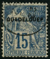 Oblit. N°19a 15c Bleu ( Guadelouep) - TB - Andere & Zonder Classificatie