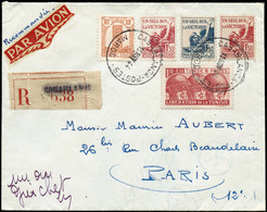 Lettre N°223 Rare Affranchissement Composé (5 Val, 16F) Dont Les 6 "Marseillaise" D'Afrique Du Nor S/LR Par Avion De Cas - Other & Unclassified