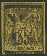 Oblit. N°4 25 Sur 35 Violet-noir S/jaune, Signé Brun - TB - Autres & Non Classés