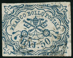 Oblit. N°10 50b Bleu - B - Papal States