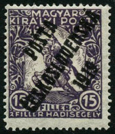 * N°82 15fi Violet, Chiffres Blancs Sur Fond De Couleur, Signé Calves - TB - Autres & Non Classés