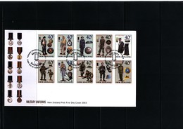 New Zealand 2003 Military Uniforms FDC - Storia Postale