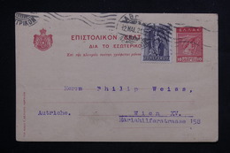 GRECE - Entier Postal De Athènes Pour L 'Autriche En 1921 - L 22319 - Postwaardestukken