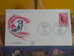 Jeux Olympiques D'Hiver (Slalom) - 38 Grenoble - 27.1.1968 FDC 1er Jour N°629 - Coté 1,50€ - Winter 1968: Grenoble