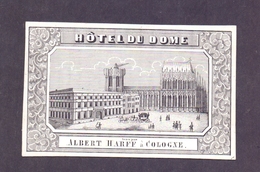 5000 KÖLN, Porzellankarte 10 X 6,7 Cm, Ca. 1840, Dom Hotel Und Unvollendeter Kölner Dom - Koeln