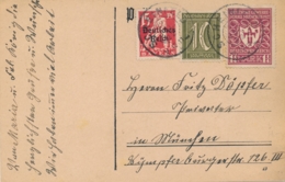 Deutsches Reich - 1922 - 3 Stamps, 1,50M Mixed Franking On Postkarte From Scheinfeld - Covers & Documents