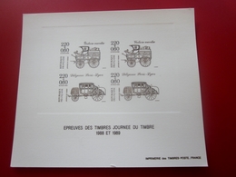 Voiture Montée ÉPREUVE-émis Imprimerie Timbre Poste République Française Journée Du Timbre 1988-89 Feuillet Cartonné - Autres & Non Classés