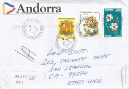 Lettre Andorra Adressée Aux Etats-Unis, Return To Sender. 2018. (timbre Champignon  Morille) 2 Photos - Lettres & Documents