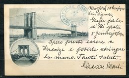CARTOLINA CV2373 USA STATI UNITI New York, Brooklyn Bridge, 1901, Viaggiata Per L'Italia, Formato Piccolo, Francobollo A - Brooklyn
