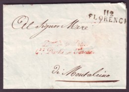 TOSCANE - LAC - 112 FLORENCE (1813) + "D.eur De La Police G.d Duche De Toscane", Franchise Pour Montalcino - 1792-1815: Conquered Departments