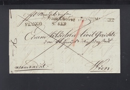 Österreich Faltbrief1843 Franco Recomandiert Nach Wien - ...-1850 Prephilately