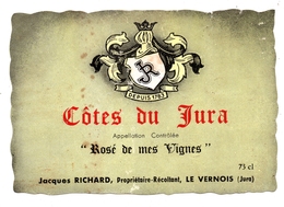 Côtes Du Jura Le Vernois Etiquette Rosé Jacques Richard - Vino Rosado