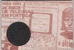 PORTUGAL MEDAL - 25 ANOS DE TELEVISÃO EM PORTUGAL - 1956/1981 - Professionnels / De Société