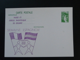 Entier Postal Stationery Card Sabine De Gandon Semaine Espagnole 16 Cognac Charente 1981 - Overprinter Postcards (before 1995)