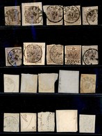 ANTICHI STATI - LOMBARDO VENETO - 1850 - 30 Cent (7) - 10 Diversi Usati (3 Su Frammenti) - Colori Diversi - Insieme Di B - Other & Unclassified