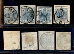 ANTICHI STATI - LOMBARDO VENETO - 1855/1856 - 45 Cent (11-12-22) - 4 Usati - Ottimo Insieme - Andere & Zonder Classificatie