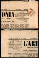 ANTICHI STATI - LOMBARDO VENETO - Segnatasse Per Giornali - 2 Kreuzer (3) Corto In Alto - Testata Di Giornale Da Venezia - Sonstige & Ohne Zuordnung