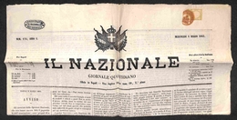 ANTICHI STATI - NAPOLI - Partenza Da Napoli (rosso - P.ti 10) - Mezzo Tornese (17b - Verde Oliva) - Intero Giornale Del  - Other & Unclassified