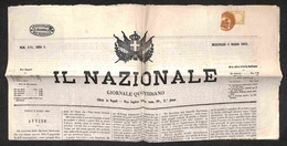 ANTICHI STATI - NAPOLI - Partenza Da Napoli (rosso - P.ti 10) - Mezzo Tornese (17b - Verde Oliva) - Intero Giornale Del  - Altri & Non Classificati