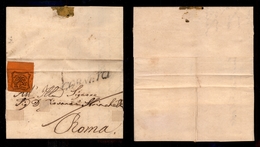 ANTICHI STATI - PONTIFICIO - Corneto (P.ti 11) - 10 Cent (17) Bordo Foglio - Applicato A Cavallo Del Bordo Di Letterina  - Other & Unclassified