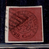 ANTICHI STATI - PONTIFICIO - 1867 - 20 Cent (18) Usato Su Frammento - Stretto A Sinistra (300) - Other & Unclassified