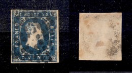 ANTICHI STATI - SARDEGNA - 1851 - 20 Cent (2) - Preciso In Alto - Punto Chiaro Al Centro (550) - Other & Unclassified