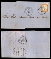 ANTICHI STATI - SARDEGNA - 10 Cent (14Dd) - Testatina Di Lettera Da Messina A Cefalù Del 10.11.62 - Other & Unclassified