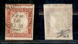 ANTICHI STATI - SARDEGNA - 1859 - 40 Cent (16B - Rosso Mattone) Usato - Sorani - Other & Unclassified