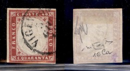 ANTICHI STATI - SARDEGNA - 1960 - 40 Cent (16Ca) Usato - Cert. Raybaudi - Other & Unclassified